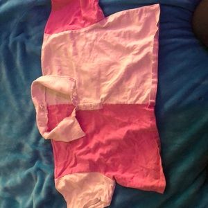 Pink and white cropped top